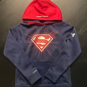 Under armour superman hooded sweater size YM